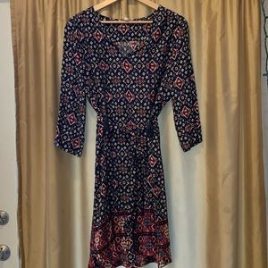 Long sleeve pattern dress